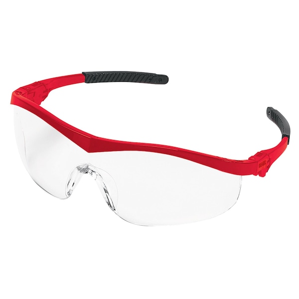 Mcr Safety ST1, Safety Glasses, Anti-Scratch, Clear Lens, Red Frame, Half Frame, 12 PK ST130 - main